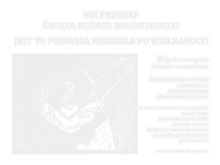 Nie przegap Święta Bożego Miłosierdzia